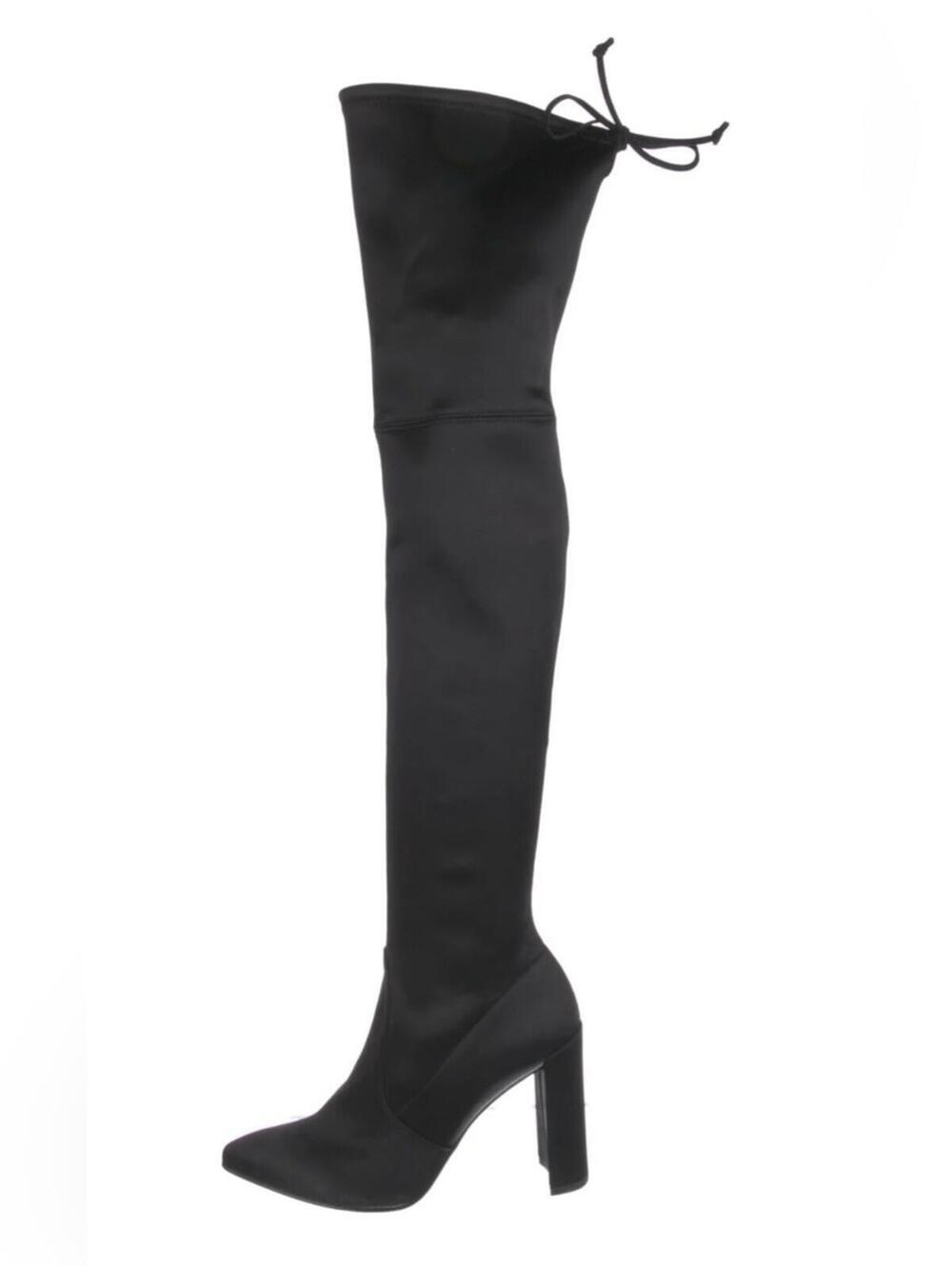 Stuart Weitzman Women's Stretch Fabric Lycra Over-The-Knee Heeled Boots Sz 8.5